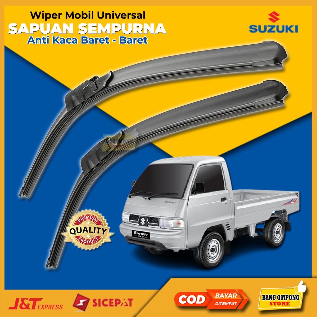 Wiper Pembersih Kaca Mobil Frameless Universal 2 Pcs Carry Pickup Cary Pick Up Lama Baru