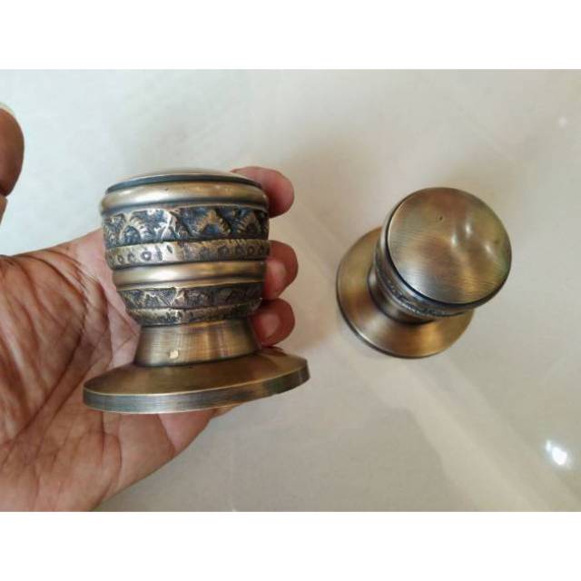 Knob Pintu / Handle Pintu Kuningan Motif Kepala Ukir Juwana