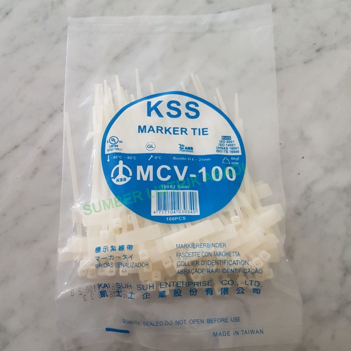 

READY KSS Kabel Marker Ties/ Pengikat Kabel dengan Label KSS MCV-100 MURAH