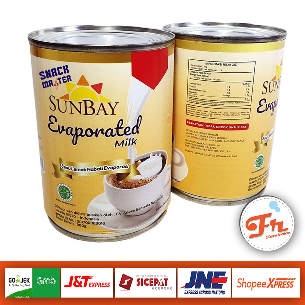 

Susu Evaporated Sunbay 380 GR / Evaporated Milk Import Bahan Thai Tea Cake