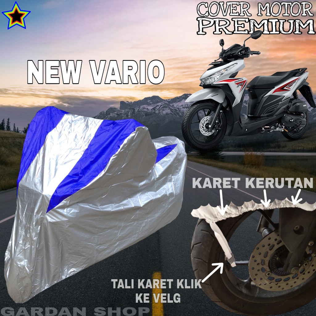 Sarung Motor NEW VARIO Silver BIRU Body Cover Penutup Motor New Vario PREMIUM