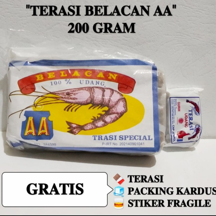 

NEW TERASI BELACAN cap AA 100% UDANG GRATIS terasi