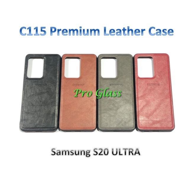 C115 Samsung S20 / S20 PLUS / S20 ULTRA Premium Leather Silicone Case / Casing Kulit