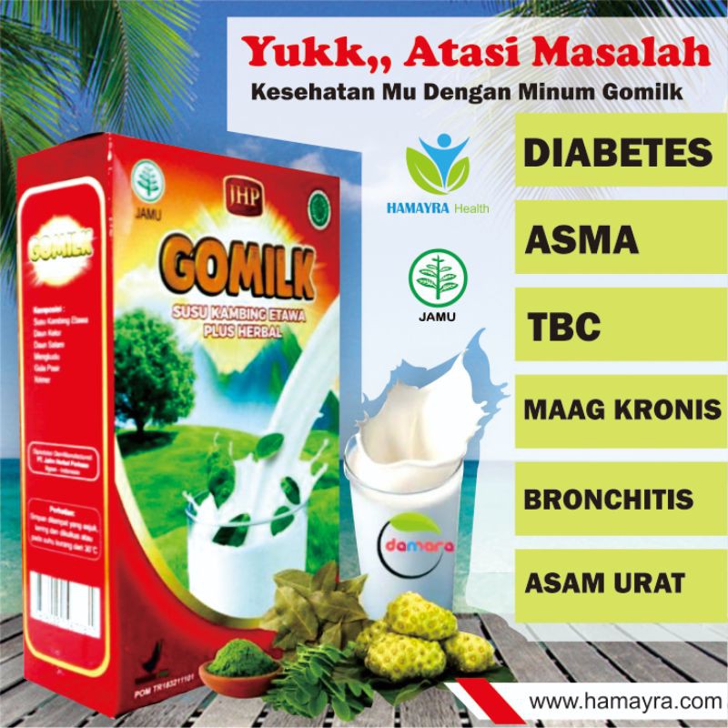 

Gomilk Susu Kambing Etawa Herbal Mengatasi Diabetes Asma Asam Lambung Dan Lainya Isi 200 gr