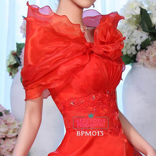 [PALING LARIS] BOLERO PESTA WEDDING MERAH l AKSESORIS CARDIGAN PENGANTIN BPM013
