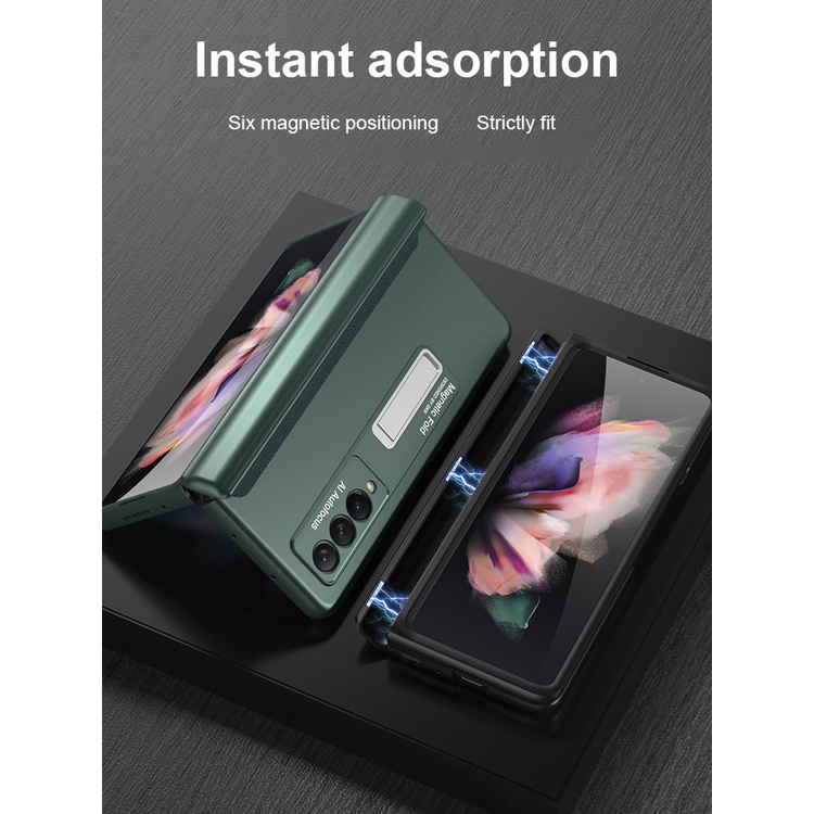 Samsung Galaxy Z Fold 2 3 4 5G Case Samsung Z Fold2 Fold3 Fold4 5G Hinged Folding Full Wrap Magnetic Stand Stand Stand Case 360 Degree Full Protection Folding Stand Case