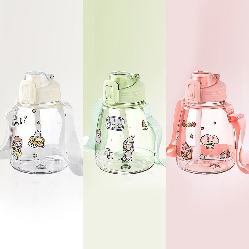Botol Anak Big Belly Children's Cup Bottle + Stiker / Cangkir Air Minum Jerami Besar 1100 ML - H487