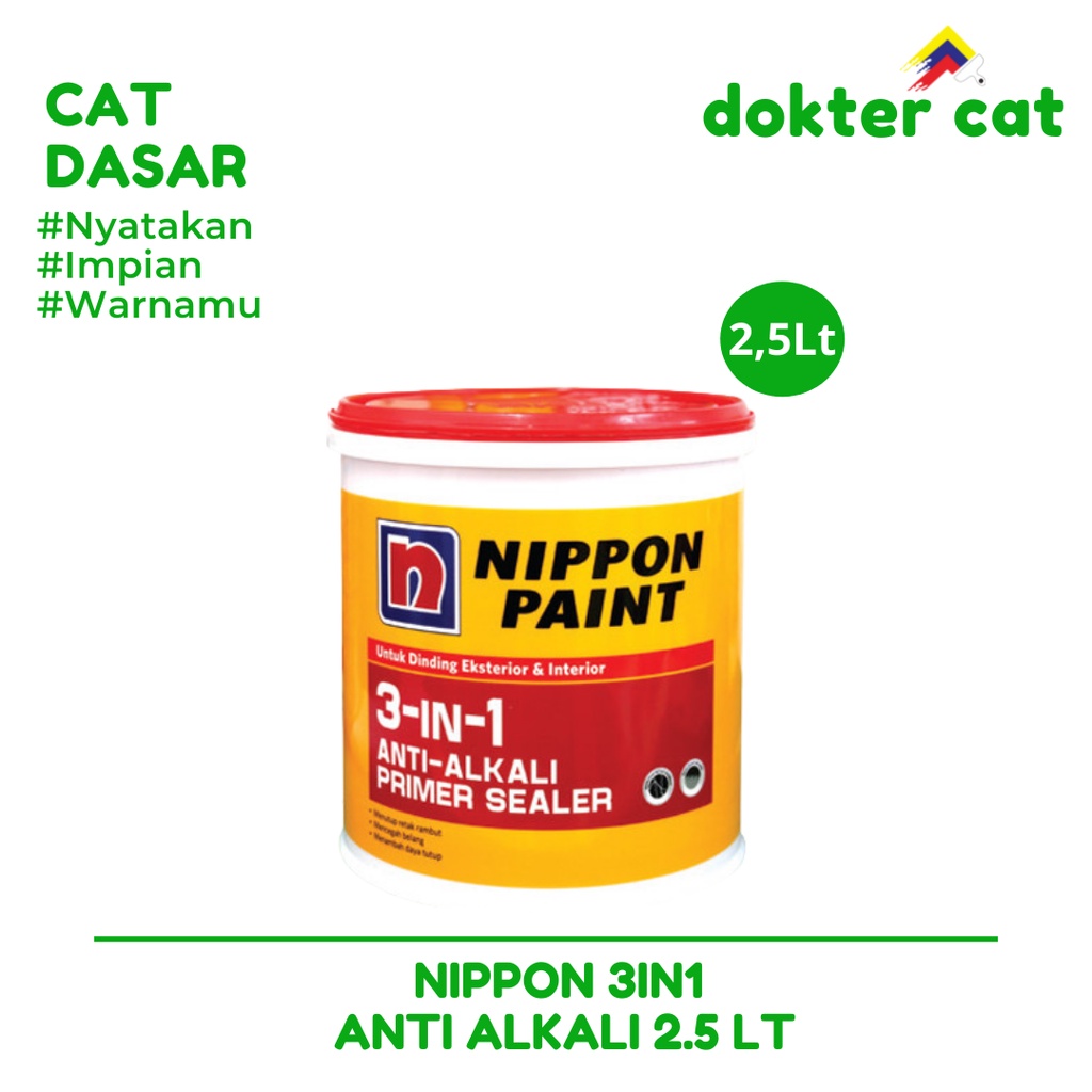 NIPPON PAINT 3-IN-1 Anti-Alkali Primer Sealer 2,5Lt / CAT NIPPON PAINT / CAT ALKALI / CAT DASAR NIPP