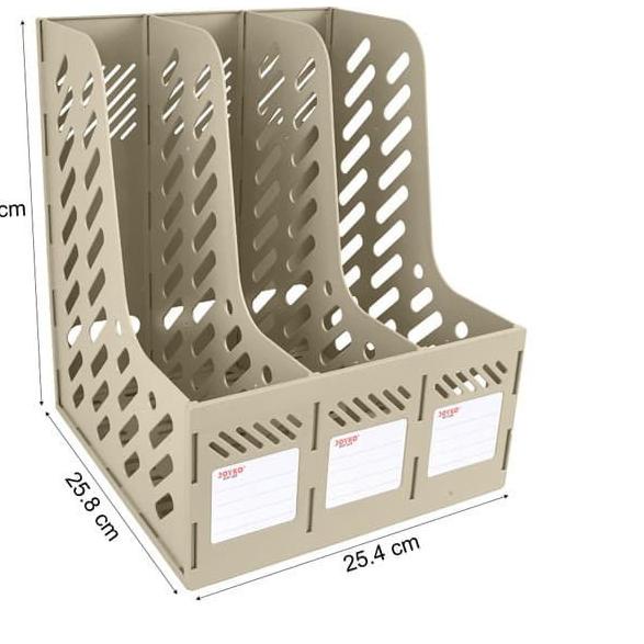 

✷ Box File Keranjang Plastik Rakit 3 Susun Joyko BOF-3GR Grey ♔