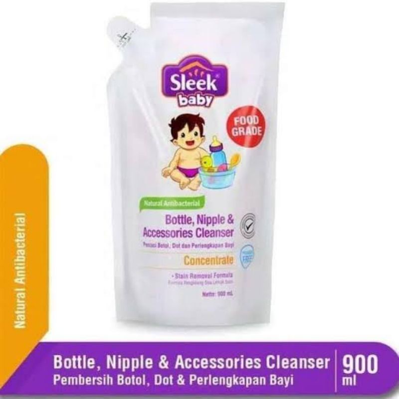 Sleek Baby Bottle Nipple Accessories Cleanser 900ml - Sleek Sabun Cuci Botol Dot Aksesoris Bayi - Sleek Liquid Botol Bayi