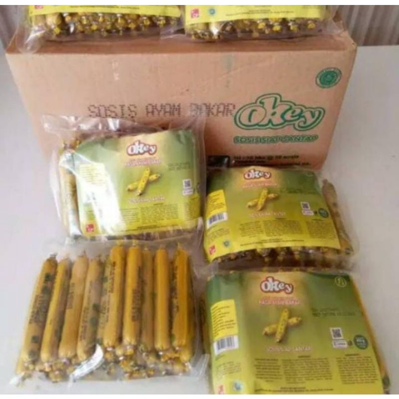 

Sosis siap makan Okey (Jual ecer 500) Isi 30 pcs 1pc 15gram best seller