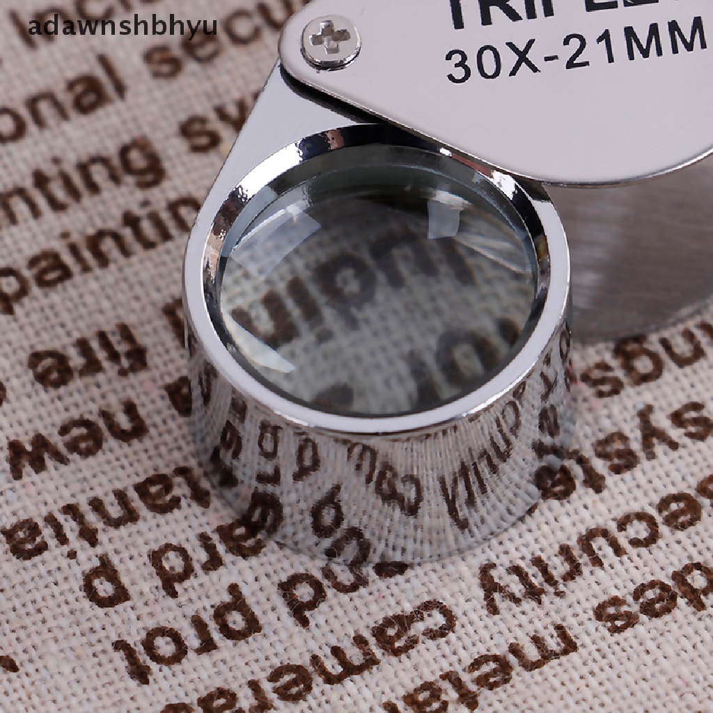 [adawnshbhyu] Triplet Jewelers Eye Loupe Magnifier Kaca Pembesar Perhiasan Berlian Dengan Kotak