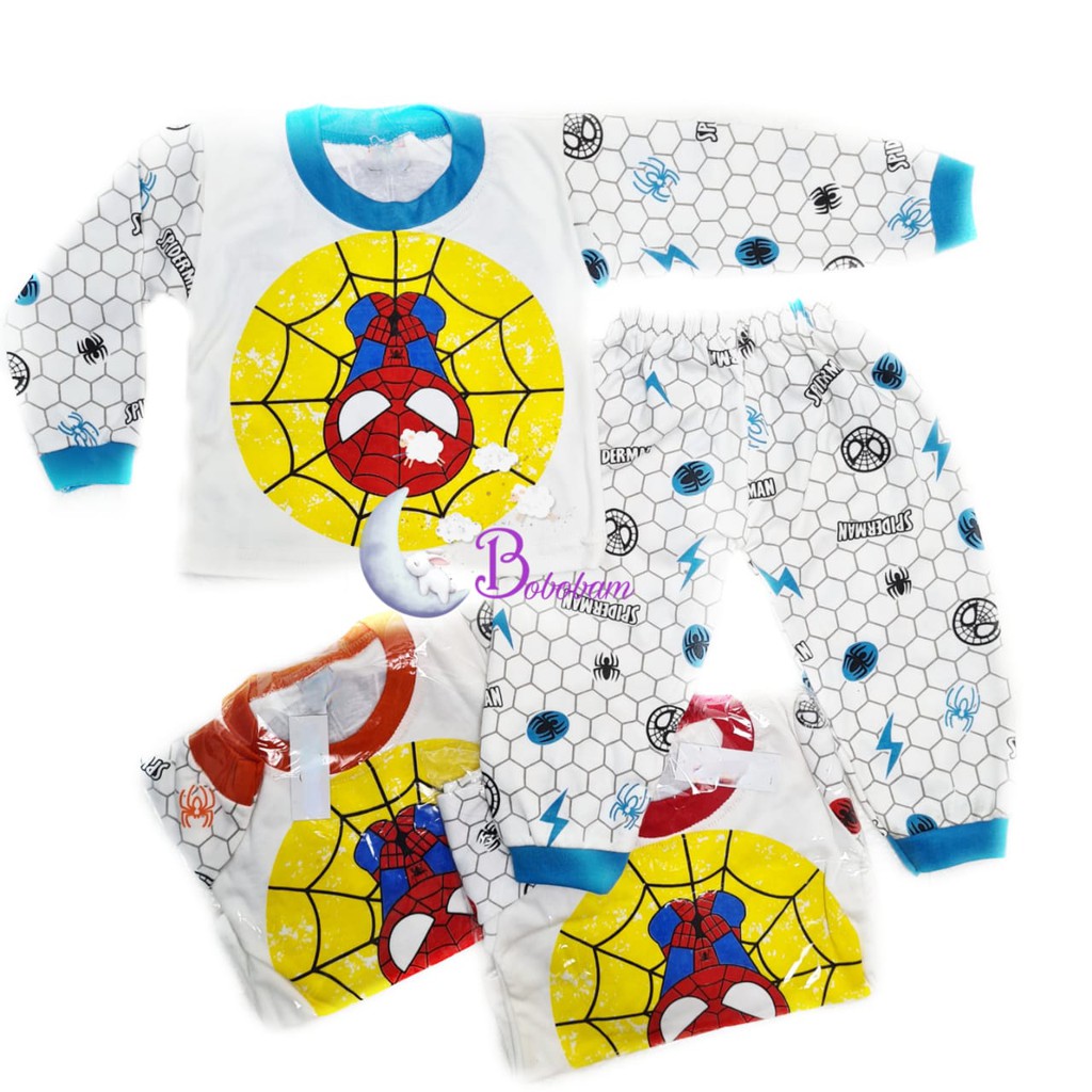 BOBOBAM BAJU TIDUR BAYI LAKI LAKI  SETELAN ANAK COWO LUCU STELAN COWOK  6 12 BULAN  KEREN TRENDY KEKINIAN SP1D3RM4N KARAKTER