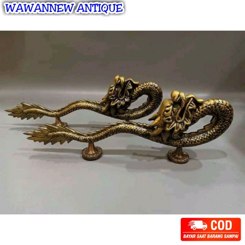 Handle Pintu / Gagang Pintu Rumah Pagar Aluminium Antik Murah Motif Naga 48cm