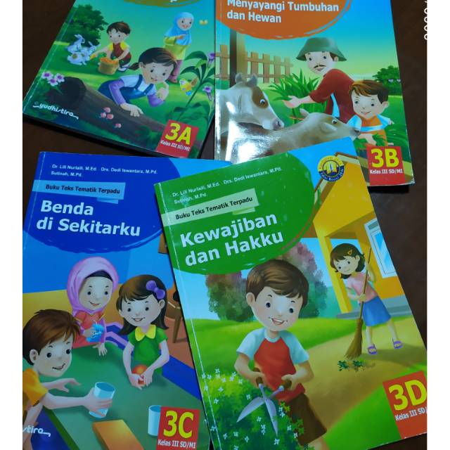 Buku tematik Yudhistira kelas 3 SD.