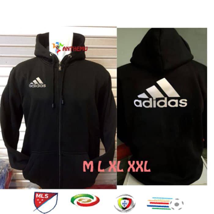 HE466 Jaket Hoodie Sweater Halfzipper Logo Adidas Jersey Grade Ori