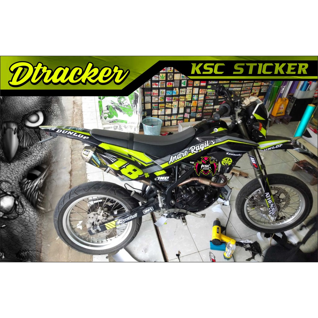 Decal sticker KLX  Dtracker Supermoto Hijau Stabilo