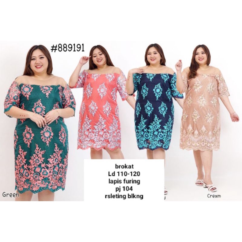 Dress brokat import Dress jumbo