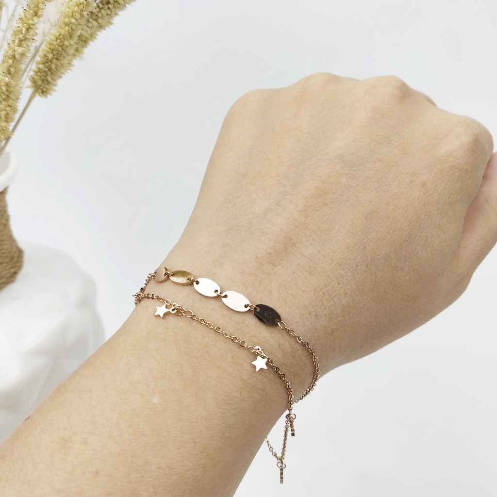 Gelang Rantai Lapis Emas - Gelang Motif Bintang Kecil