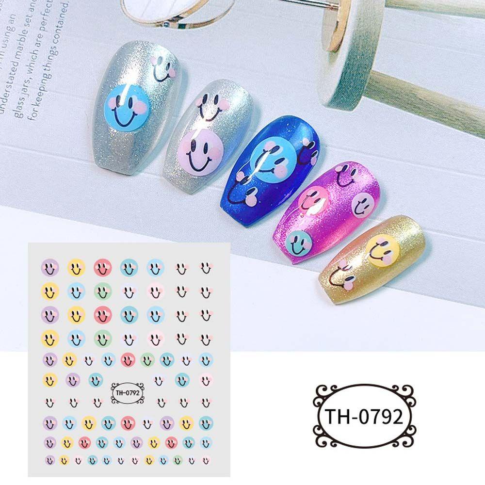 Mxbeauty Kartun Stiker Kuku Korea Beruang Smiley Ikatan Simpul Anjing Self Adhesive Nail Art Dekorasi