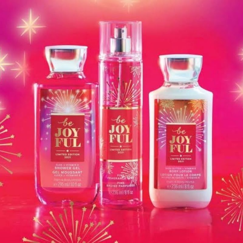 BATH &amp; BODY WORKS BBW RED GIFT SET BE JOYFUL SERIES MIST LOTION SHOWER GEL BODY CREAM HAND CREAM SHOWER GEL BODY CREAM LOTION MIST WASH WALLFLOWER ROOMSPRAY SCENTPORTABLE GENTLE GEL DEEP CLEANSING GENTLE FOAMING CREAMY LUXE