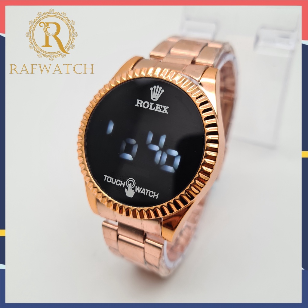 JAM TANGAN DIGITAL PRIA WANITA UNISEX ROLEX DIGITAL TOUCH SCREEN LED SPORT TANGGAL STAINLESS STEEL