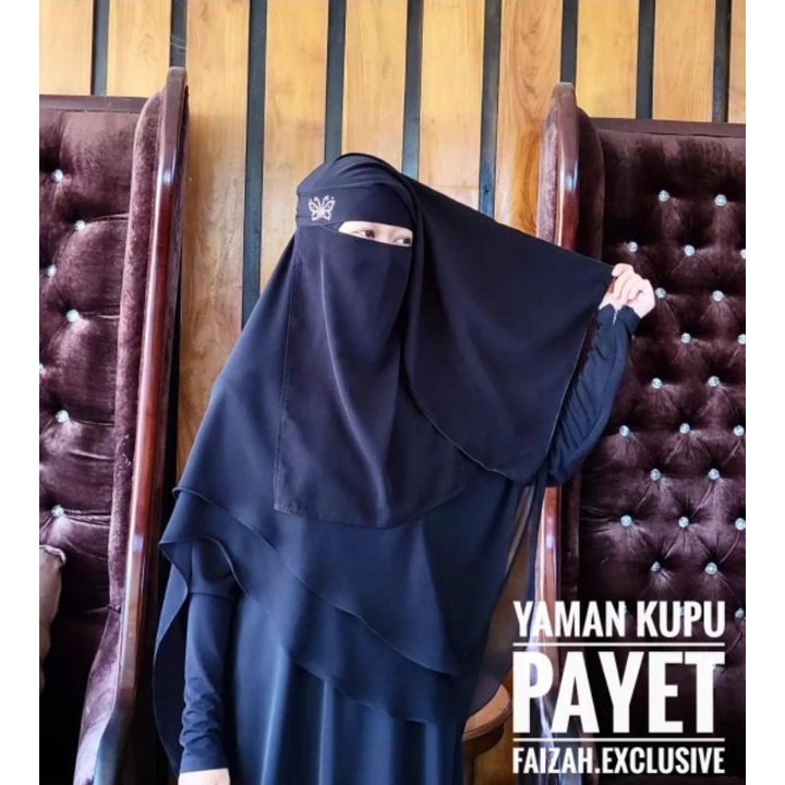 Niqab Cadar Yaman Mesir Pendek Manik Kupu