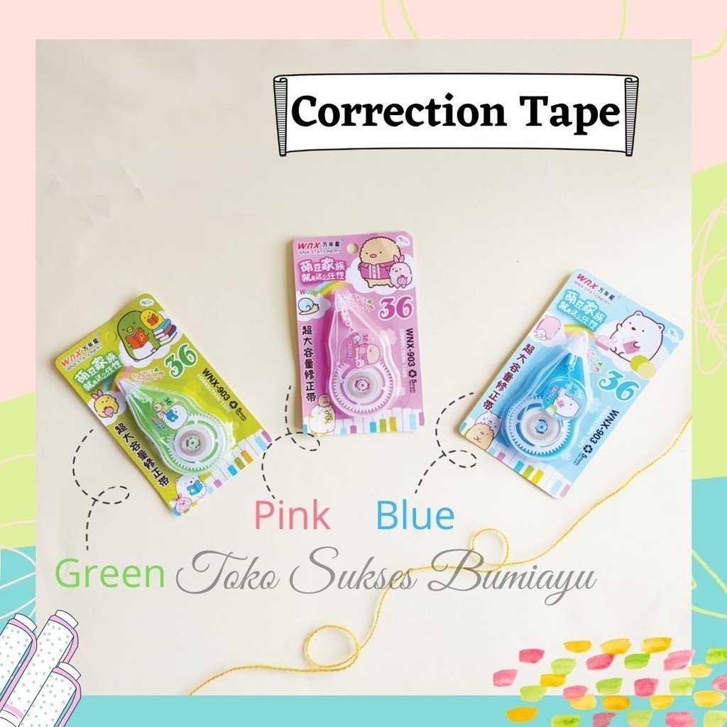 

MURAH Tipe X Kertas WNX - 903 / Tipe X Roll / Tipex Karakter Correction Tape Gambar Karakter Lucu