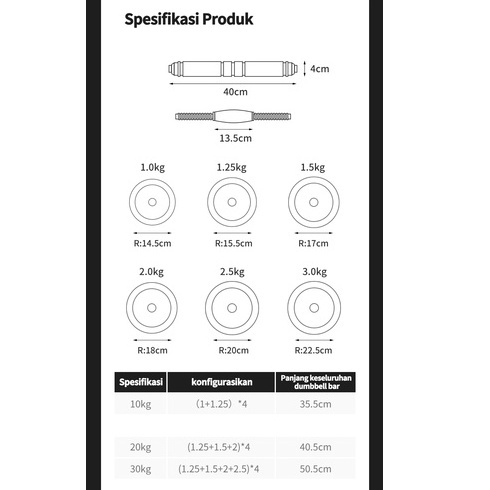 terbaru 30KG Dumbbell set peralatan fitness barbel set 30 kg dengan perlindungan lingkungan XH203