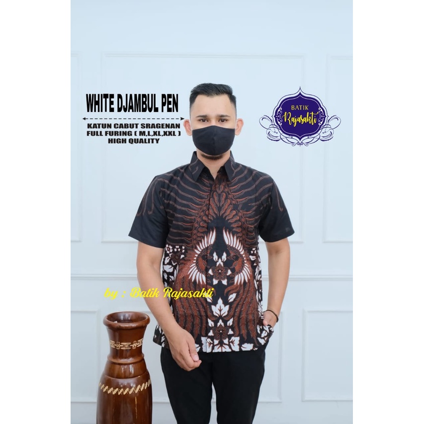 WHITE DJAMBUL RAJASAKTI BATIKSOLOAMANAH KEMEJA BAJU BATIK PRIA SOLO LENGAN PENDEK PANJANG LAPIS FURING ATASAN BATIK PREMIUM MODERN KATUN HALUS GALING MERAH BURUNG BERSUA GALING MEWAH GANDRAWATI GANJAR BORNEO GARUDA ABSTRAK GATOTKACA  GIANDRA 2  GIANDRA