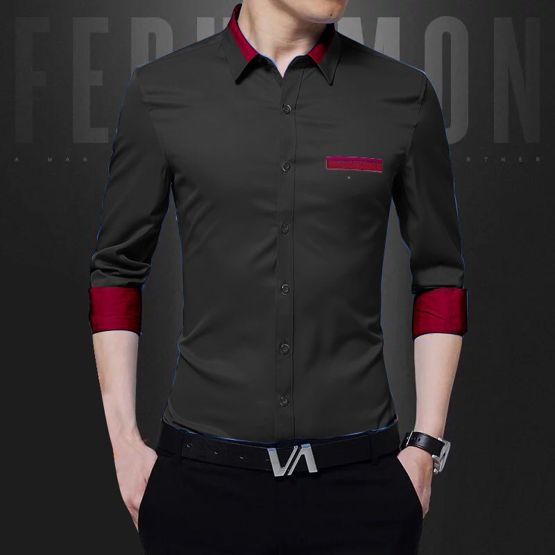 MOKOKOMO HEM TOPMAN KEMEJA FORMAL PRIA ( Uku. L &amp; XL ) LENGAN PANJANG FASHION PRIA