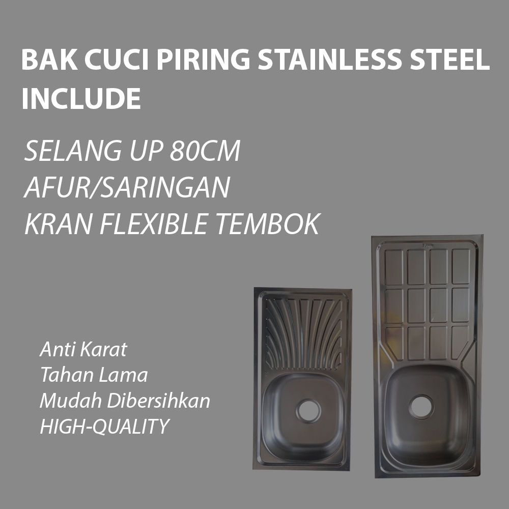 Bak cuci piring Stainless Stell Black Free Kran Air Flexible Cuci Piring Wastafel Black Gold