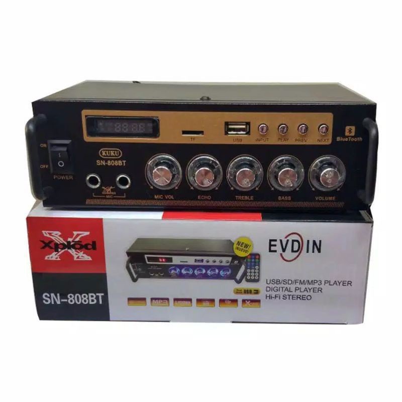 COD Amplifier FLECO AK-808BT Bluetooth Stereo Ampli + USB + FM Radio//AMPLI KARAOKE FLECO AK-808BT