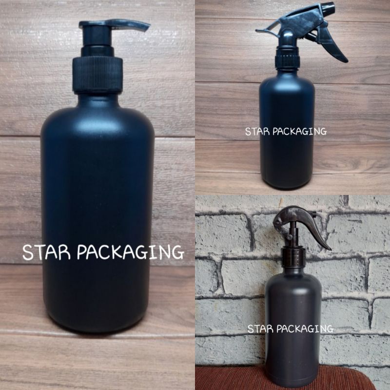 Botol Pump 500ml Hitam Botol Spray 500ml Hitam Botol Kispray 500ml Hitam HDPE