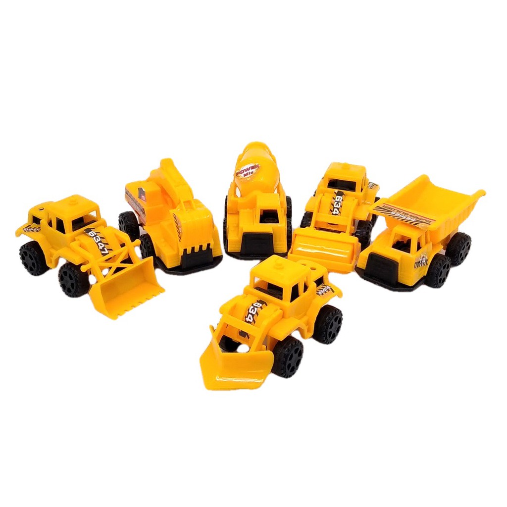 6pcs Mobil Konstruksi Kecil Truck Buldozer Beko Mainan Anak Laki Laki