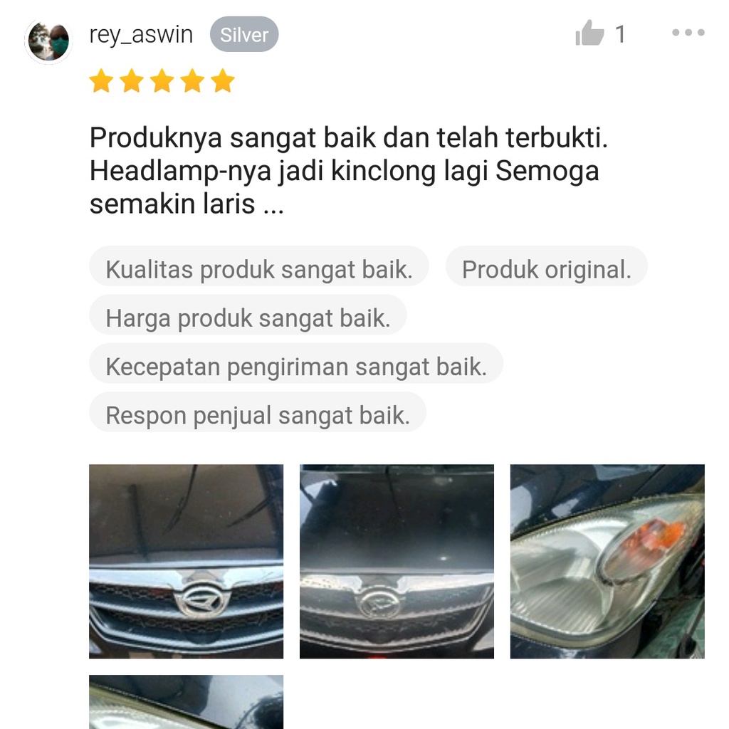 Headlamp Cleaner Pembersih Pengkilap Penghilang Kuning Kusam Mika Kaca Lampu Mobil