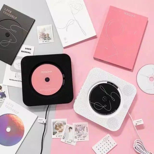 DVD VCD MP3 KPop BTS Media Player Portable Bluetooth Bisa Charge. - Hitam