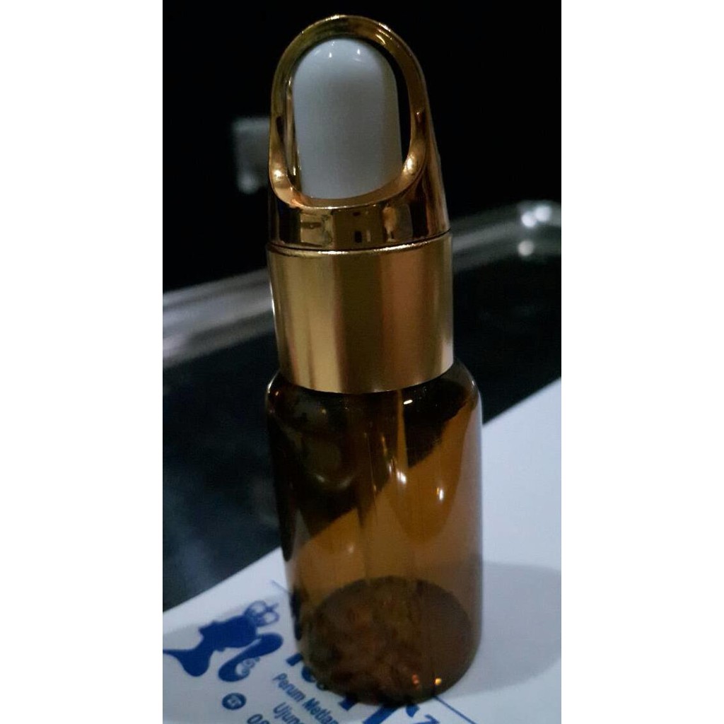 BOTOL 15 ML KACA COKLAT TIPIS PIPET GOLD