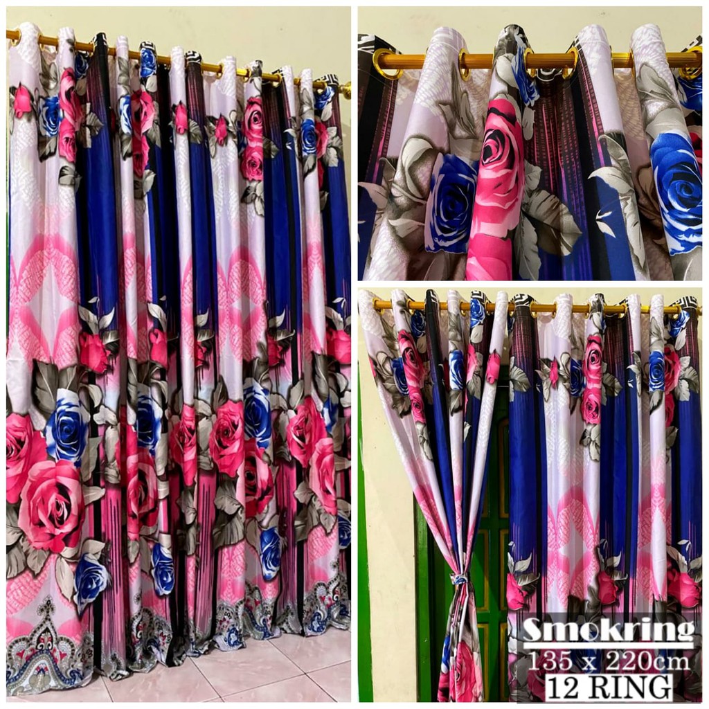 NEW MOTIF GORDEN SMOKRING GORDEN JENDELA GORDEN PINTU MOTUF BUNGA PINK