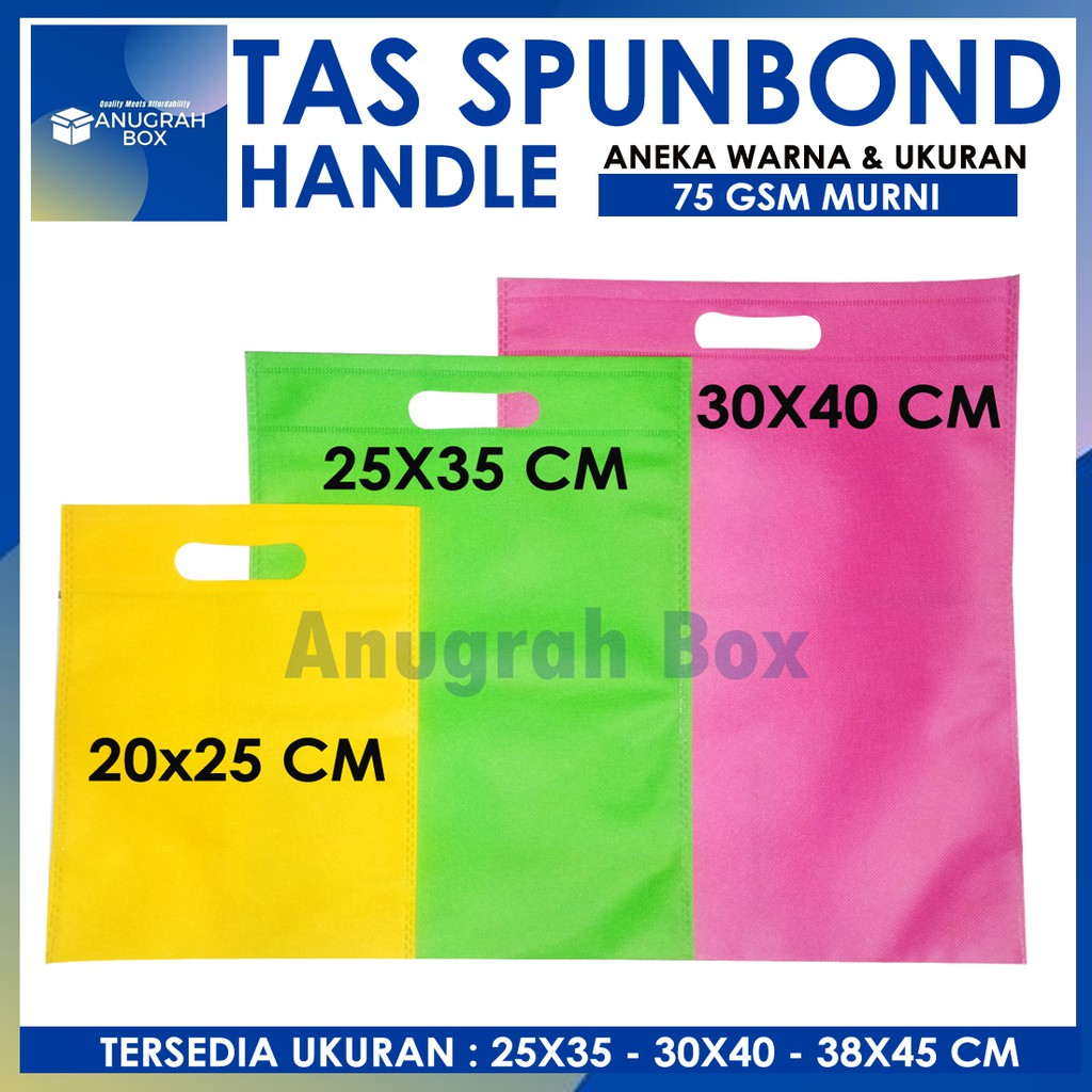 

TAS SPUNBOND OVAL 30x40 cm Press GOODIEBAG SOUVENIR DCUT OVAL tas kain aneka warna 75gsm