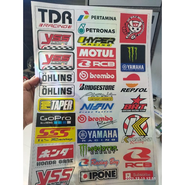 Stiker Pack Sponsor Racing Tdr Yss Ohlins Honda Gank Rcb Brt Anti Air