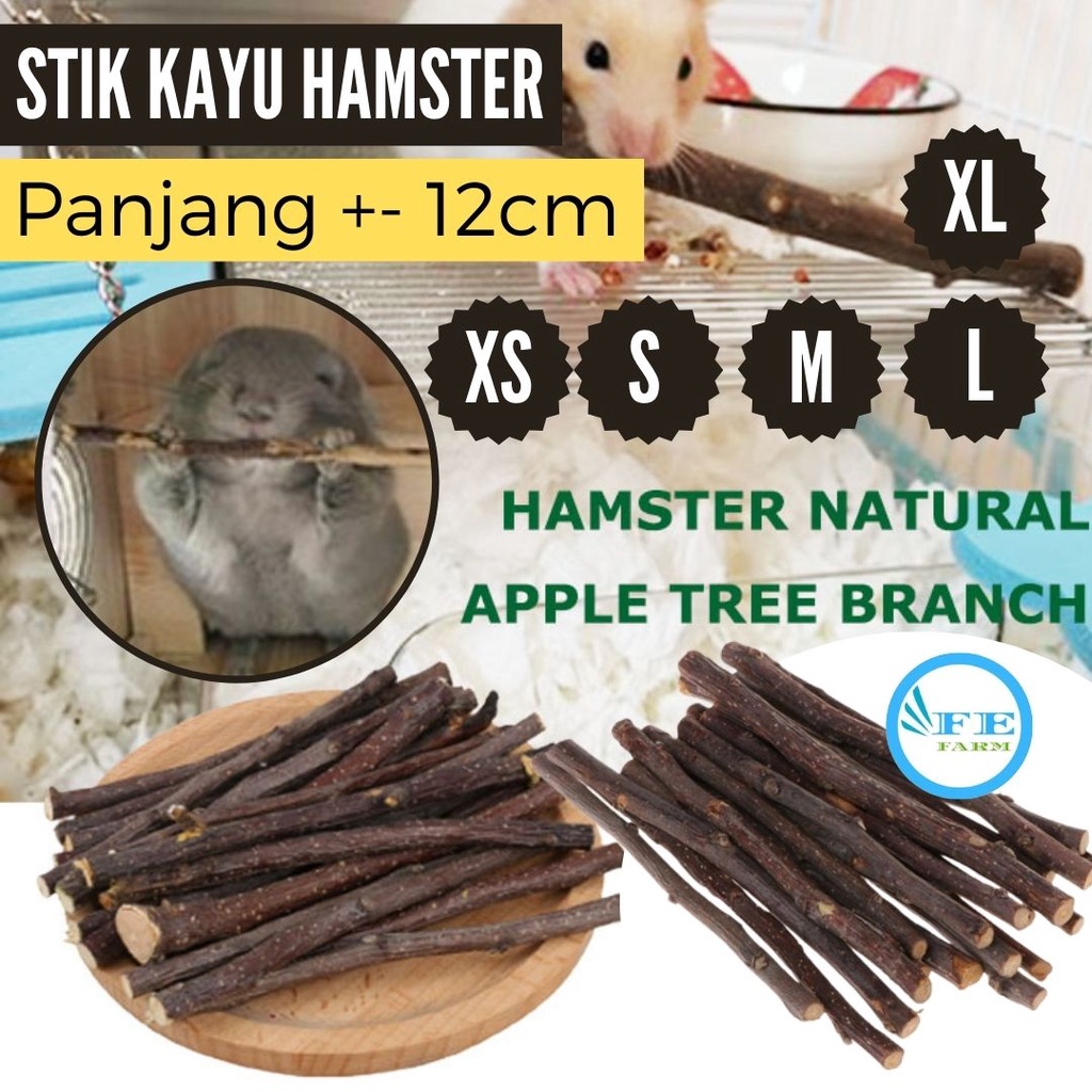 Stik Kunyah Kayu Apel Alami Untuk Kelinci hamster Marmut FEFARM