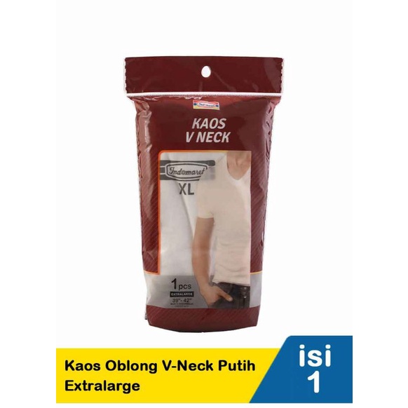 Indomaret Kaos Oblong V-Neck Putih Extralarge
