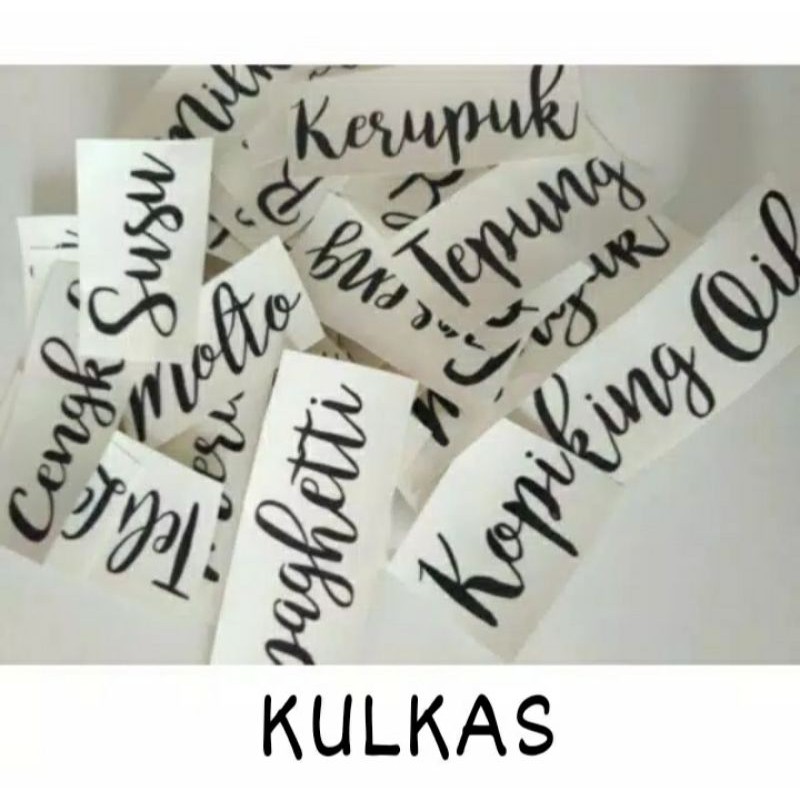 Stiket Vinyil Isi Kulkas / Stiker Toples / Stiker Makanan