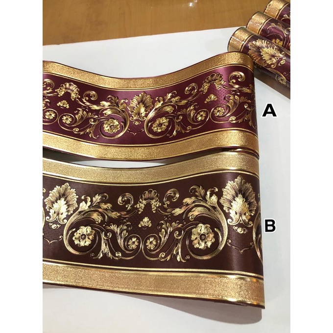 Wallpaper Border List Pembatas Dinding Gold Murah Mewah