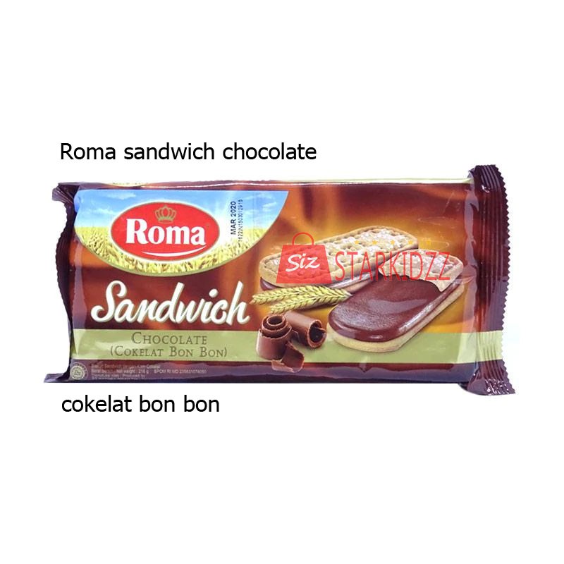 

Roma Sandwichi Chocolate Bon Bon 189gr biskuit roma coklat