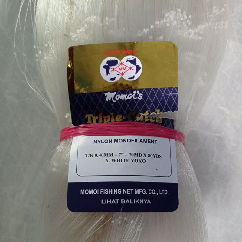 Jaring ikan MOMOI 0.40 7 inchi 70/80 yoko Jaring ikan senar nelayan jaring ikan tuna jaring ikan