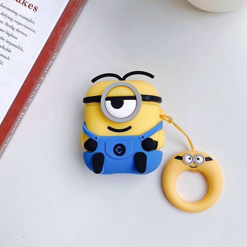 【COD】Casing Airpods Case Gen 2 and Gen1 Silicon Macaron Lucu Case Softcase Airpods 2 Airpods 1Original  Case Airpods Pink Dino Night evil-Minions 1eye
