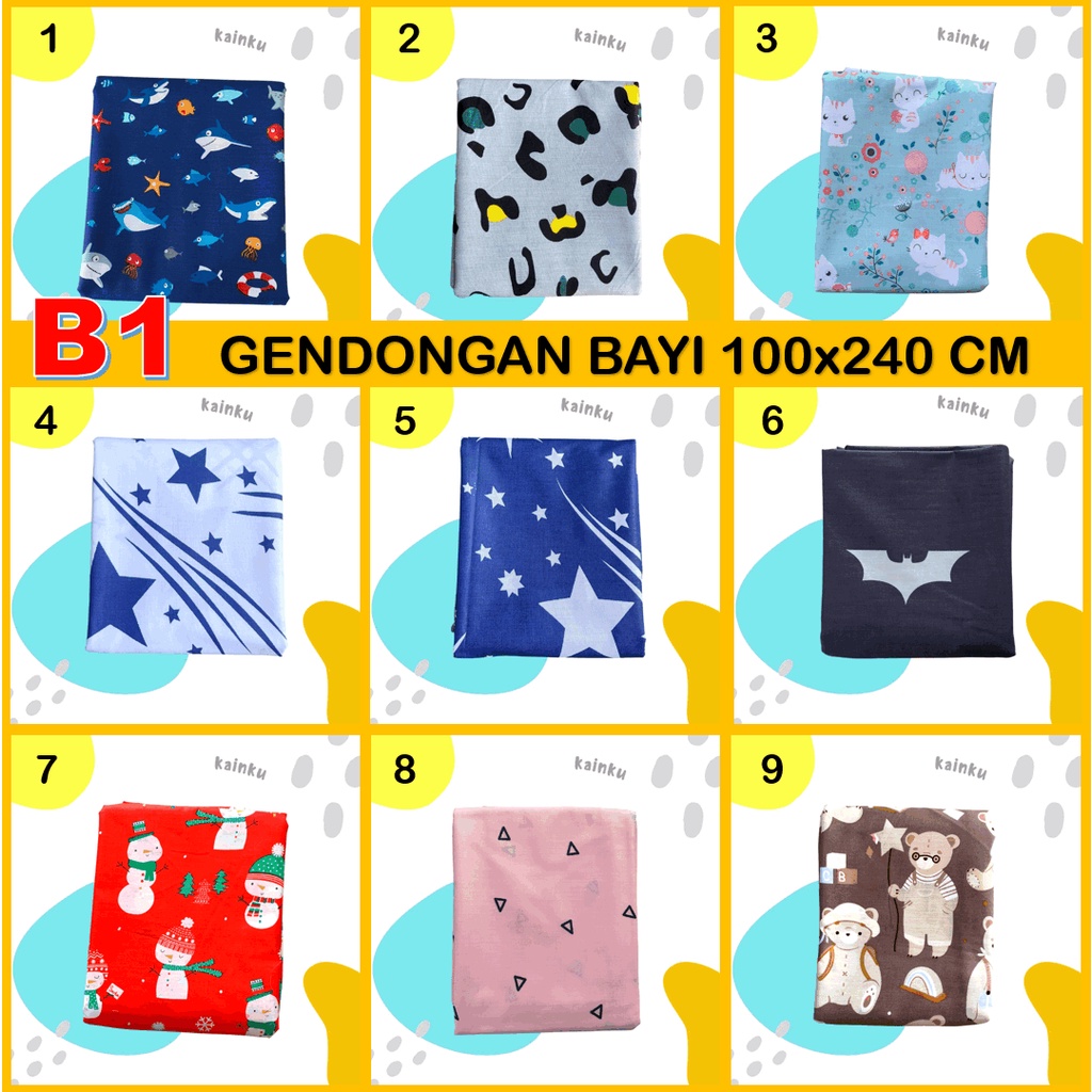 Cukin Karakter Gendongan Selendang Modern Motif Lucu Gendong Bayi Slendang Jarik