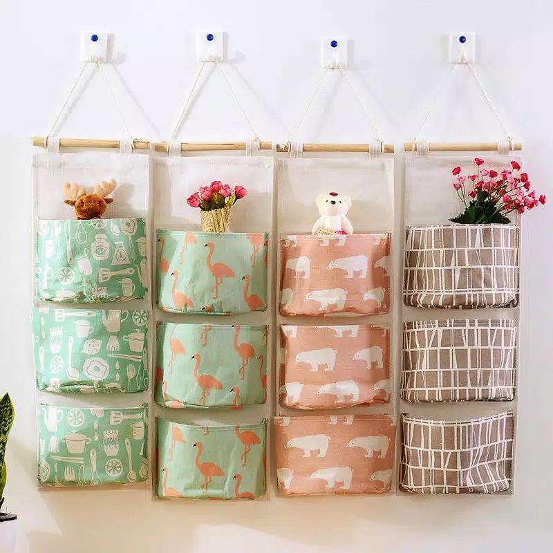 Pouch gantung 3sekat hangging storage bag organizer